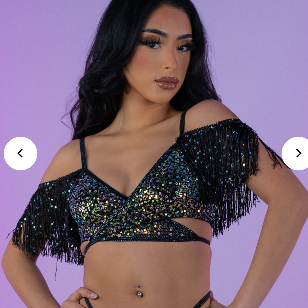 RaveWonderland Sequin Disco Rodeo Top